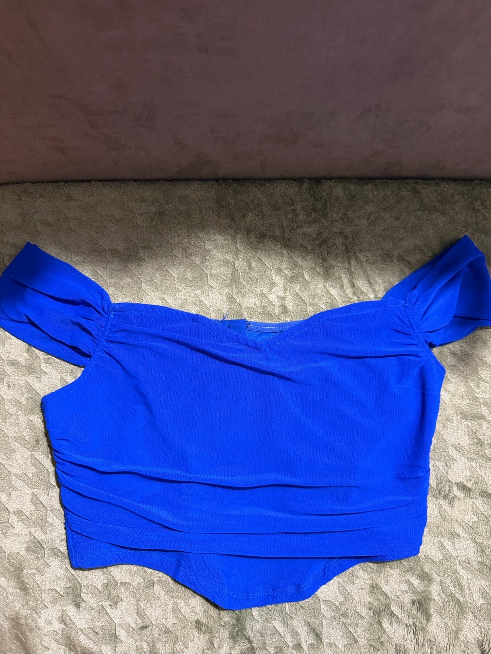 SHEIN Royal Blue Off-Shoulder Cropped Top